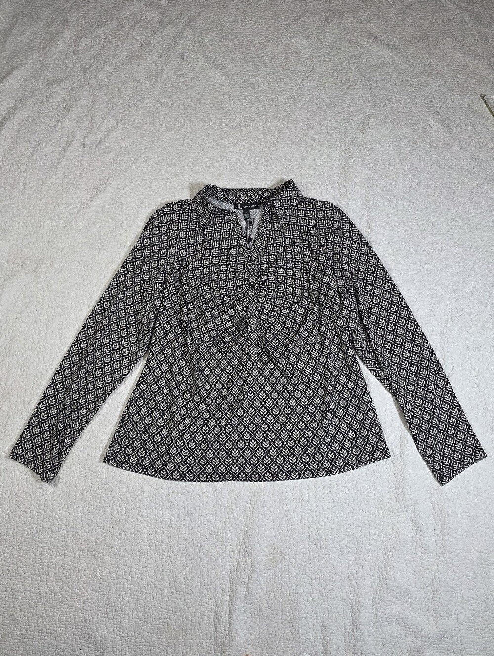 NWT Jules & Leopold Black & White Patterned Blouse